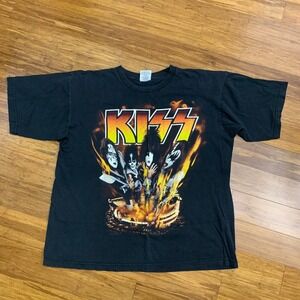 Vintage KISS Psycho Circus‎ Live in 3D 1998 MN Concert T-Shirt XL Black Band Tee